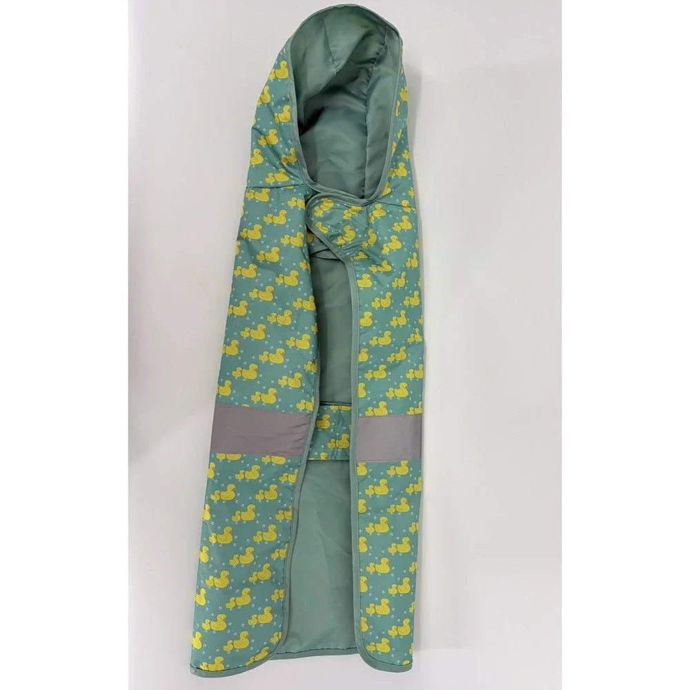 Heart to Tail Pet Rain Jacket Coat Size Large Hooded Reflective Rubber Ducks